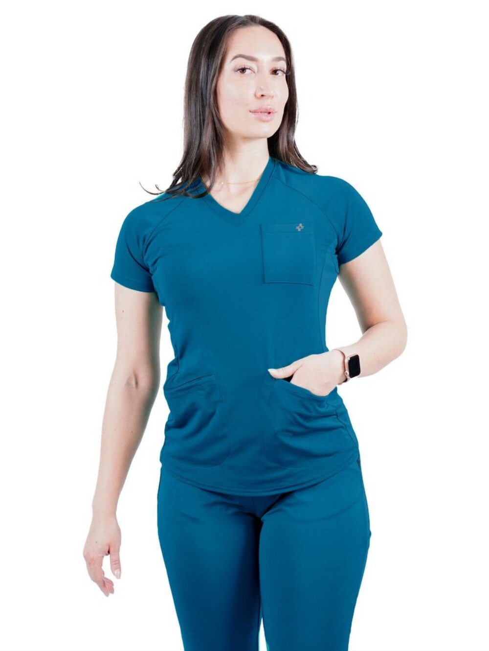 Caribbean Blue FitScrubs Evrpur 2.0 Scrub Top XL